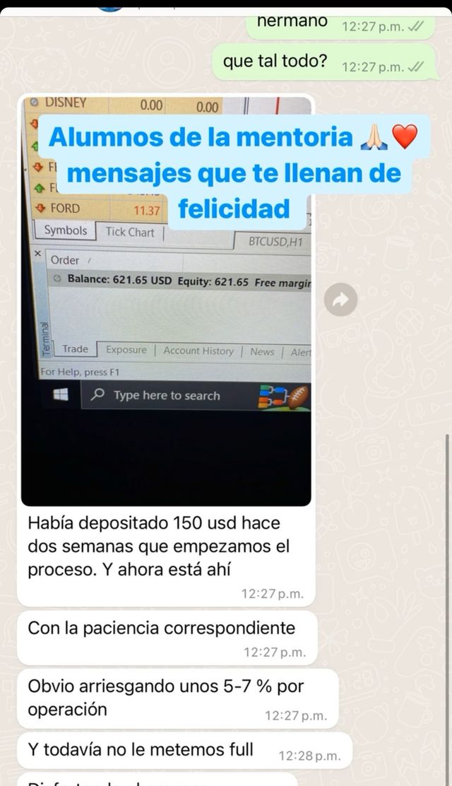 Mensajes de alumnos de la mentoría