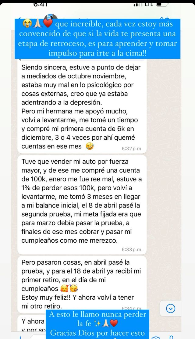 Historia de un alumno hasta su primer retiro